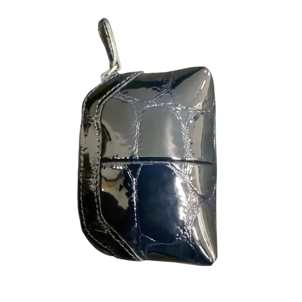Brighton Coin Purse Women’s1Size Small Patent Glossy Leather Zipper Closure Blue